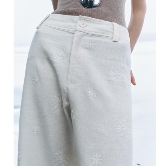 ZARA EMBROIDERED PANTS ZW COLLECTION - Picture 3 of 14